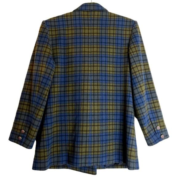 Vintage Cashmere and Wool Plaid Blazer Jacket 40 Made in Italy Preppy Academia - Picture 2 of 9